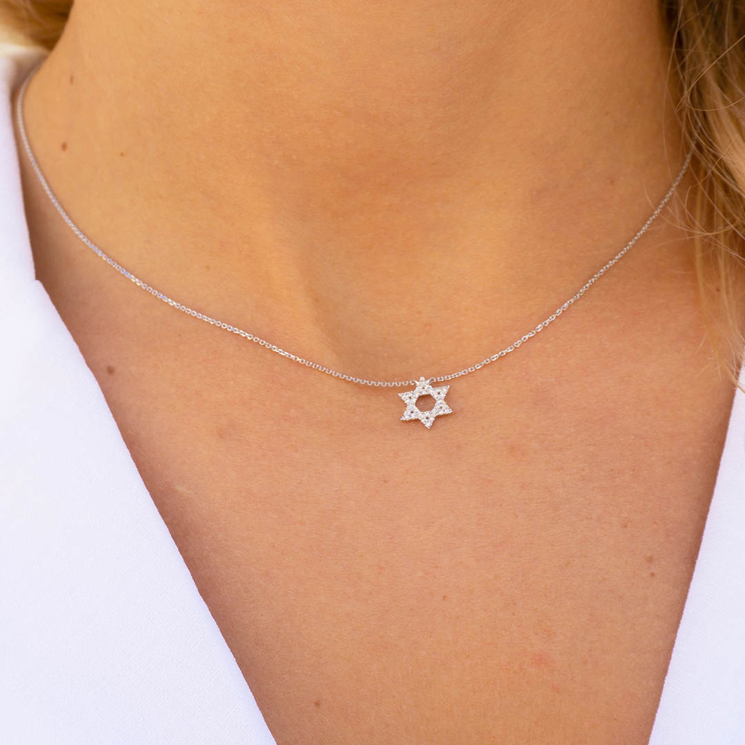 Diamond jewish deals star necklace