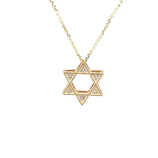 Double Diamond Star of David Pendant -  Paddington Jeweller - Ojco