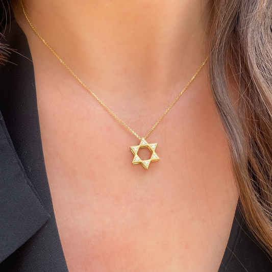 Double Diamond Star of David Pendant -  Paddington Jeweller - Ojco